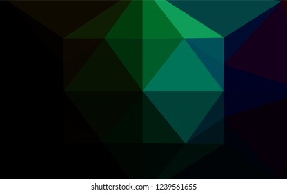 Dark Multicolor, Rainbow vector abstract polygonal cover. A completely new color illustration in a vague style. Triangular pattern for your business design.