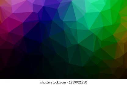 Dark Multicolor, Rainbow vector abstract mosaic pattern. Colorful illustration in abstract style with gradient. Triangular pattern for your business design.