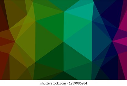 Dark Multicolor, Rainbow vector abstract polygonal layout. Modern geometrical abstract illustration with gradient. Brand new design for your business.