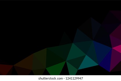 Dark Multicolor, Rainbow vector abstract polygonal cover. A completely new color illustration in a vague style. The textured pattern can be used for background.