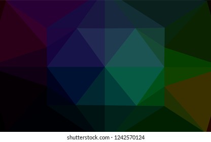 Dark Multicolor, Rainbow vector abstract polygonal layout. Glitter abstract illustration with an elegant design. The template can be used as a background for cell phones.