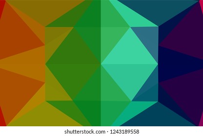 Dark Multicolor, Rainbow vector abstract polygonal layout. An elegant bright illustration with gradient. A new texture for your design.