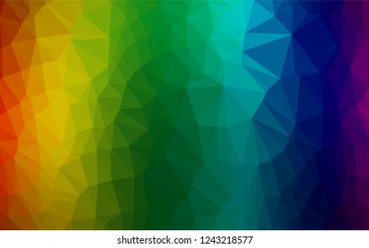 Dark Multicolor, Rainbow vector abstract polygonal layout. A completely new color illustration in a vague style. Brand new style for your business design.