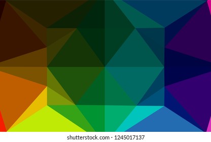 Dark Multicolor, Rainbow vector abstract mosaic pattern. Creative illustration in halftone style with gradient. The completely new template can be used for your brand book.