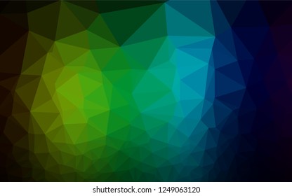 Dark Multicolor, Rainbow vector abstract polygonal texture. Colorful illustration in abstract style with gradient. The completely new template can be used for your brand book.