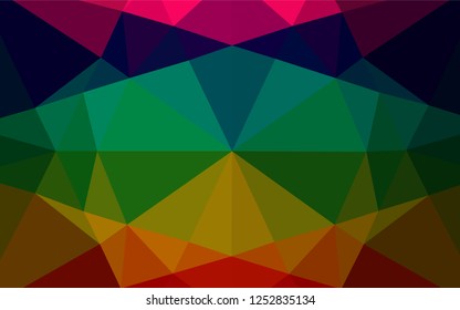 Dark Multicolor, Rainbow vector abstract polygonal layout. A sample with polygonal shapes. The elegant pattern can be used as part of a brand book.