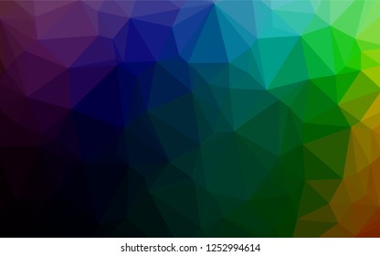 Dark Multicolor, Rainbow vector abstract polygonal texture. Creative geometric illustration in Origami style with gradient. Brand new style for your business design.