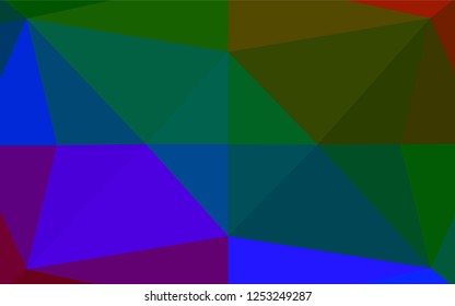 Dark Multicolor, Rainbow vector abstract mosaic pattern. Creative geometric illustration in Origami style with gradient. The best triangular design for your business.