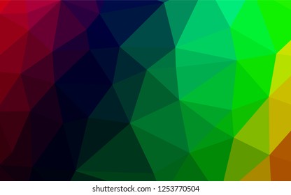 Dark Multicolor, Rainbow vector abstract polygonal texture. A completely new color illustration in a vague style. Brand new style for your business design.