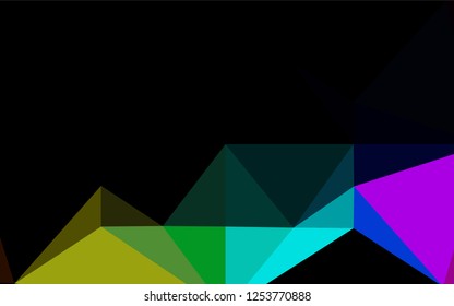 Dark Multicolor, Rainbow vector abstract mosaic backdrop. Geometric illustration in Origami style with gradient.  A new texture for your design.