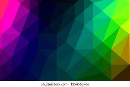 Dark Multicolor, Rainbow vector abstract polygonal texture. Glitter abstract illustration with an elegant design. Brand new design for your business.