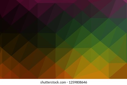 Dark Multicolor, Rainbow vector abstract polygonal layout. A vague abstract illustration with gradient. Completely new design for your business.