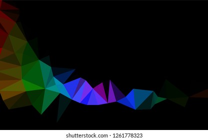 Dark Multicolor, Rainbow vector abstract mosaic pattern. Creative geometric illustration in Origami style with gradient. The polygonal design can be used for your web site.
