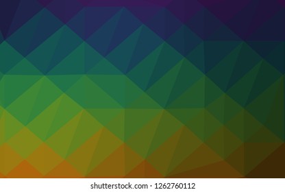 Dark Multicolor, Rainbow vector abstract mosaic backdrop. Modern geometrical abstract illustration with gradient. Elegant pattern for a brand book.