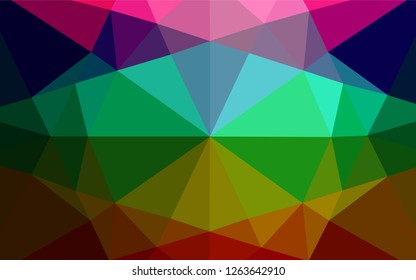 Dark Multicolor, Rainbow vector abstract mosaic pattern. Creative geometric illustration in Origami style with gradient. The completely new template can be used for your brand book.