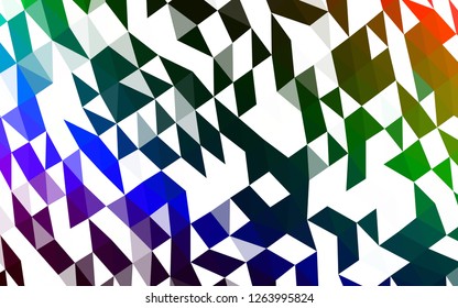 Dark Multicolor, Rainbow vector abstract polygonal texture. Glitter abstract illustration with an elegant design. The best triangular design for your business.