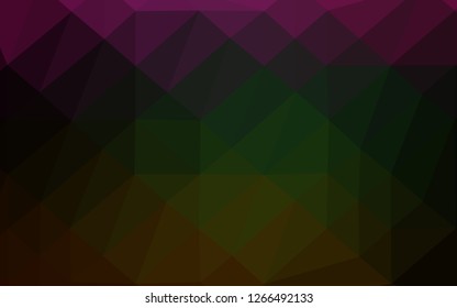 Dark Multicolor, Rainbow vector abstract polygonal texture. Brand new colorful illustration in with gradient. Textured pattern for background.