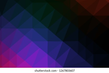 Dark Multicolor, Rainbow vector abstract polygonal cover. Creative illustration in halftone style with gradient. Brand new style for your business design.