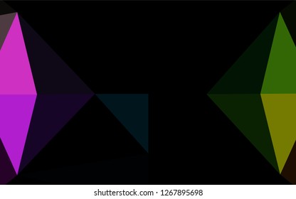 Dark Multicolor, Rainbow vector abstract polygonal layout. Creative illustration in halftone style with gradient. Brand new design for your business.