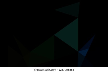Dark Multicolor, Rainbow vector abstract polygonal cover. Geometric illustration in Origami style with gradient.  The textured pattern can be used for background.