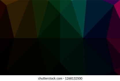 Dark Multicolor, Rainbow vector abstract polygonal cover. Modern geometrical abstract illustration with gradient. Triangular pattern for your business design.