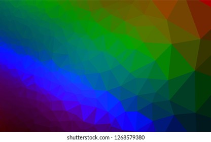 Dark Multicolor, Rainbow vector abstract mosaic background. Modern geometrical abstract illustration with gradient. A completely new template for your business design.