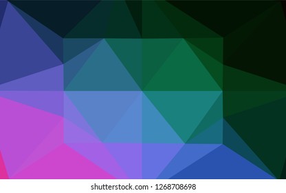 Dark Multicolor, Rainbow vector abstract mosaic backdrop. Modern geometrical abstract illustration with gradient. The textured pattern can be used for background.