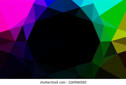 Dark Multicolor, Rainbow vector abstract polygonal cover. A vague abstract illustration with gradient. The elegant pattern can be used as part of a brand book.
