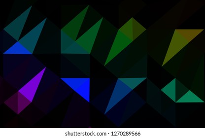 Dark Multicolor, Rainbow vector abstract polygonal layout. A vague abstract illustration with gradient. Polygonal design for your web site.