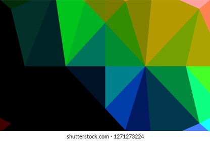 Dark Multicolor, Rainbow vector abstract polygonal cover. Shining colored illustration in a Brand new style. Brand new design for your business.