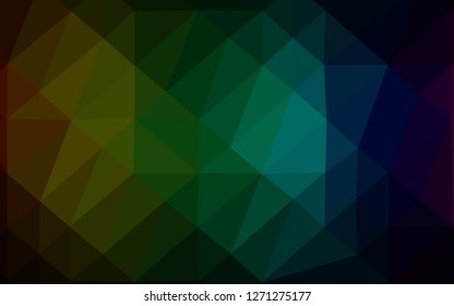 Dark Multicolor, Rainbow vector abstract mosaic backdrop. Modern geometrical abstract illustration with gradient. Elegant pattern for a brand book.