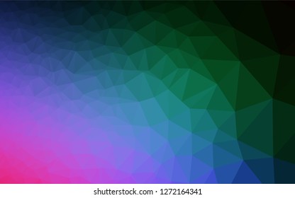 Dark Multicolor, Rainbow vector abstract polygonal cover. Glitter abstract illustration with an elegant design. A completely new template for your business design.