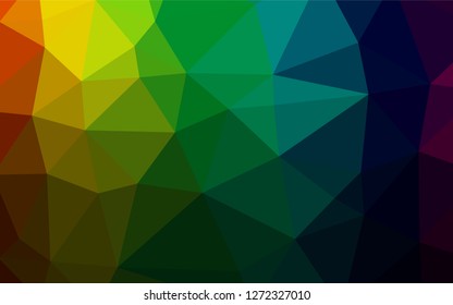 Dark Multicolor, Rainbow vector abstract polygonal layout. An elegant bright illustration with gradient. The completely new template can be used for your brand book.