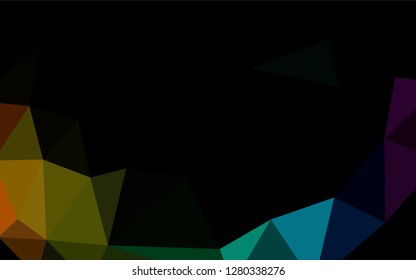 Dark Multicolor, Rainbow vector abstract polygonal cover. Creative geometric illustration in Origami style with gradient. The elegant pattern can be used as part of a brand book.