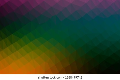 Dark Multicolor, Rainbow vector abstract polygonal cover. Modern geometrical abstract illustration with gradient. Brand new style for your business design.