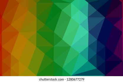 Dark Multicolor, Rainbow vector abstract polygonal cover. A completely new color illustration in a vague style. Textured pattern for background.