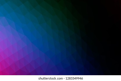 Dark Multicolor, Rainbow vector abstract mosaic pattern. Shining illustration, which consist of triangles. Triangular pattern for your business design.