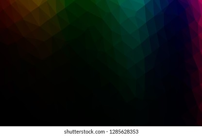 Dark Multicolor, Rainbow vector abstract polygonal texture. Modern geometrical abstract illustration with gradient. New texture for your design.