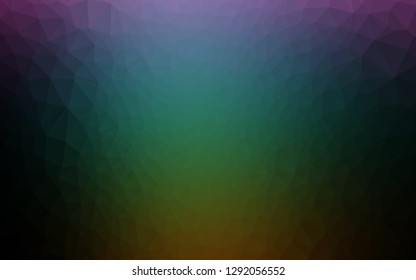 Dark Multicolor, Rainbow vector abstract mosaic background. Colorful illustration in Origami style with gradient.  Completely new design for your business.