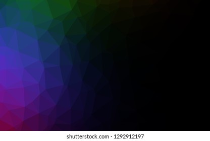 Dark Multicolor, Rainbow vector abstract mosaic background. Brand new colorful illustration in with gradient. Polygonal design for your web site.