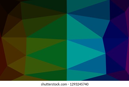 Dark Multicolor, Rainbow vector abstract mosaic pattern. An elegant bright illustration with gradient. Elegant pattern for a brand book.