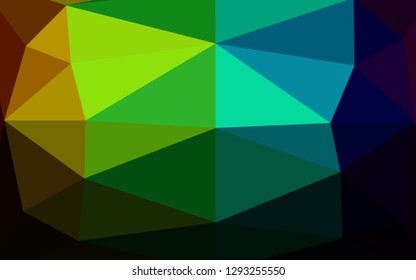 Dark Multicolor, Rainbow vector abstract mosaic background. Colorful illustration in Origami style with gradient.  Textured pattern for background.