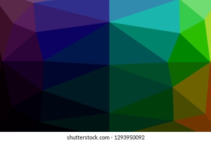 Dark Multicolor, Rainbow vector abstract mosaic backdrop. Colorful abstract illustration with gradient. Template for a cell phone background.