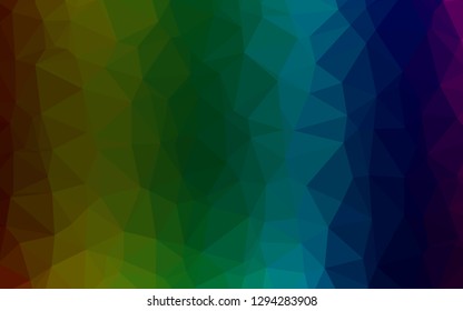 Dark Multicolor, Rainbow vector abstract polygonal cover. Shining colored illustration in a Brand new style. Polygonal design for your web site.