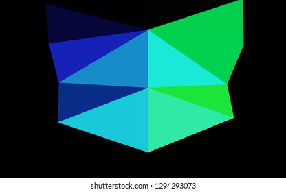 Dark Multicolor, Rainbow vector abstract mosaic pattern. Triangular geometric sample with gradient.  Textured pattern for background.