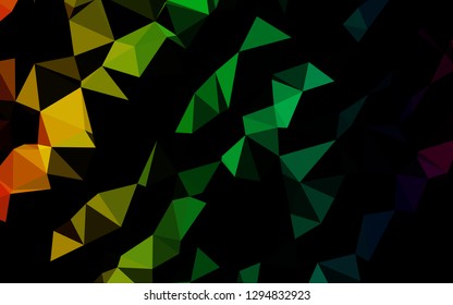 Dark Multicolor, Rainbow vector abstract polygonal texture. A completely new color illustration in a vague style. Elegant pattern for a brand book.