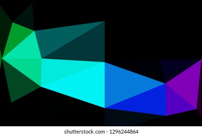 Dark Multicolor, Rainbow vector abstract mosaic background. Geometric illustration in Origami style with gradient. Brand new style for your business design.