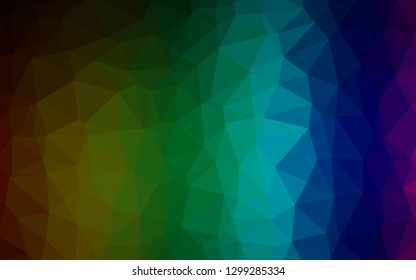 Dark Multicolor, Rainbow vector abstract mosaic backdrop. Colorful illustration in Origami style with gradient.  Brand new design for your business.