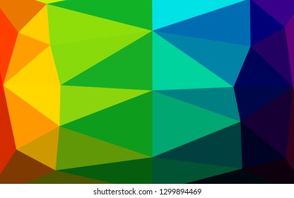 Dark Multicolor, Rainbow vector abstract polygonal cover. Colorful abstract illustration with gradient. Polygonal design for your web site.