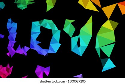Dark Multicolor, Rainbow vector abstract mosaic pattern. Modern geometrical abstract illustration with gradient. Completely new template for your business design.